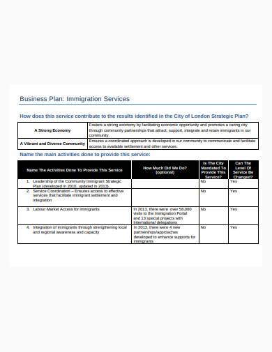 enterprise plan immigration services template